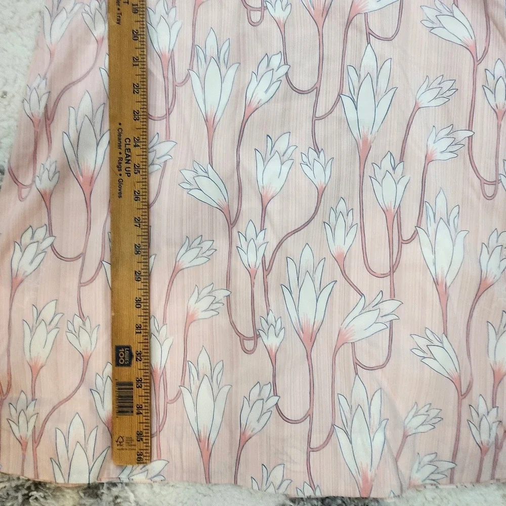 Tory‎ Burch Floral Print Square Neck Sleeveless Dress Pink White Size 6 - Picture 10 of 10